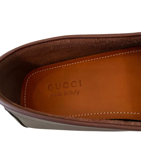 GUCCI Ayrton Web GG Horsebit Leather Driver Loafers Brown Size 12.5 | US 13 NEW - Picture 16 of 16